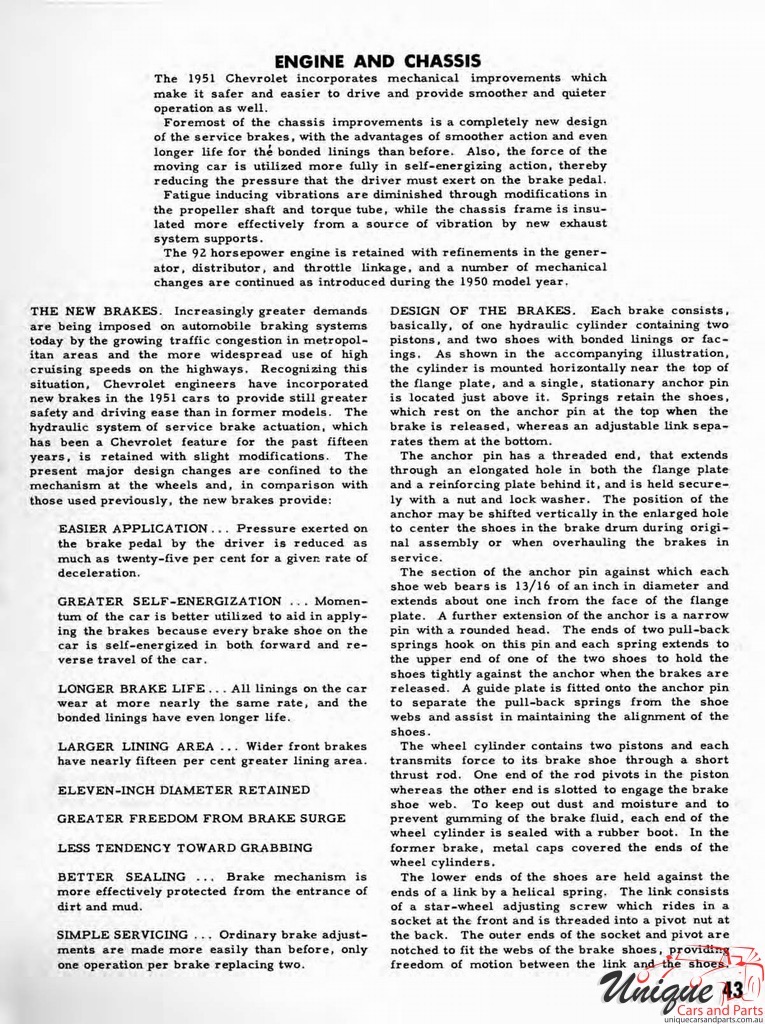 1951 Chevrolet Engineering Features Booklet Page 7